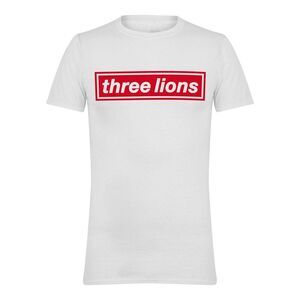 England Unisex Adult Three Lions Regular T-Shirt / White